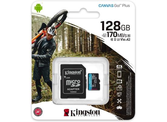 Kingston 128GB Memory Card microSDXC Canvas Go Plus 170MB/s Read UHS-I C10 U3
